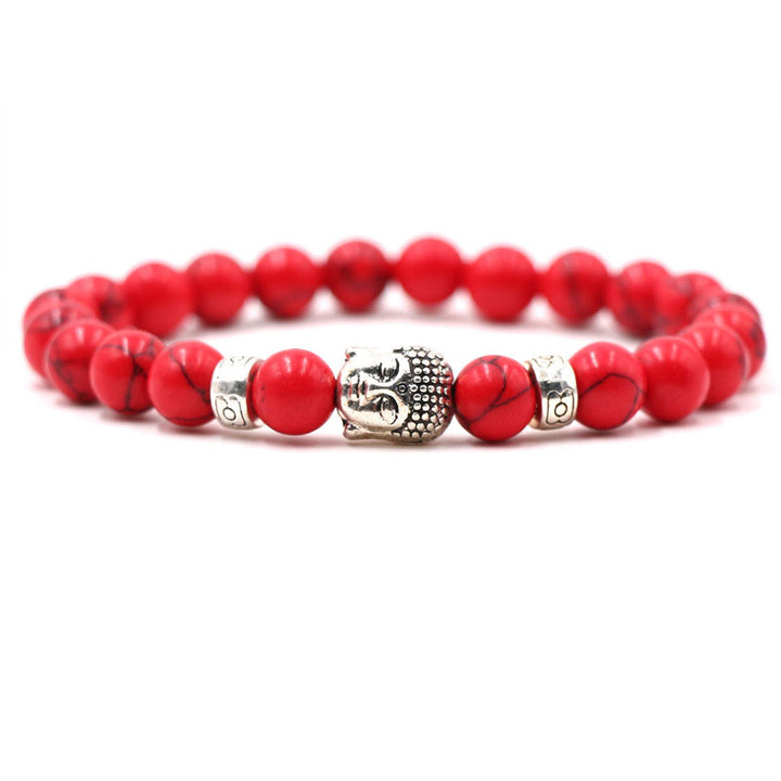 Buddha Stones Lila Achat Schutzarmband