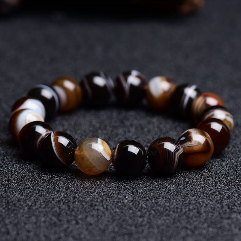 Tibetisches Sardonyx-Happiness-Positive-Armband mit Buddha Stonesn