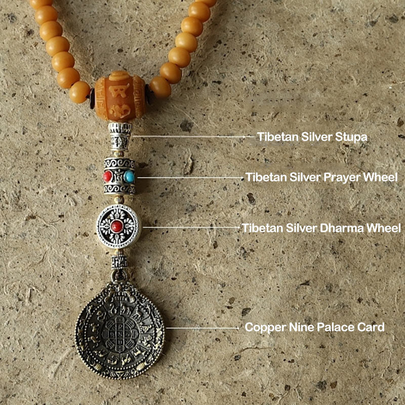 Tibet 108 Mala Perlen Bodhi Seed Bagua Vajra Reichtum Armband