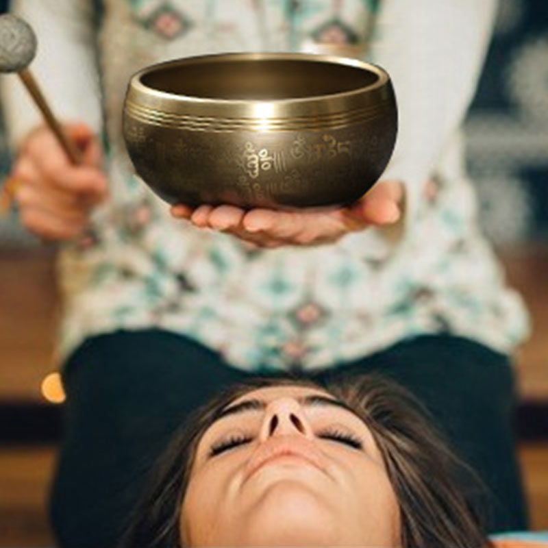 Buddha Stones Tibetische Meditations-Klangschale, handgefertigt für Heilung und Achtsamkeit, Klangschalen-Set