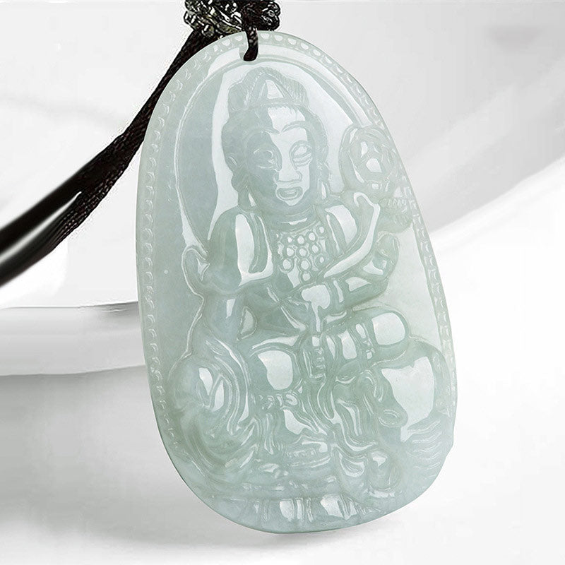 Buddha Stones Chinesisches Sternzeichen Natal Buddha Jade Reichtum Wohlstand Halskette Anhänger