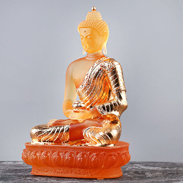 Buddha-Steine Buddha handgefertigte Figur Liuli Kunstwerk Gelassenheitsstatue Heimdekoration