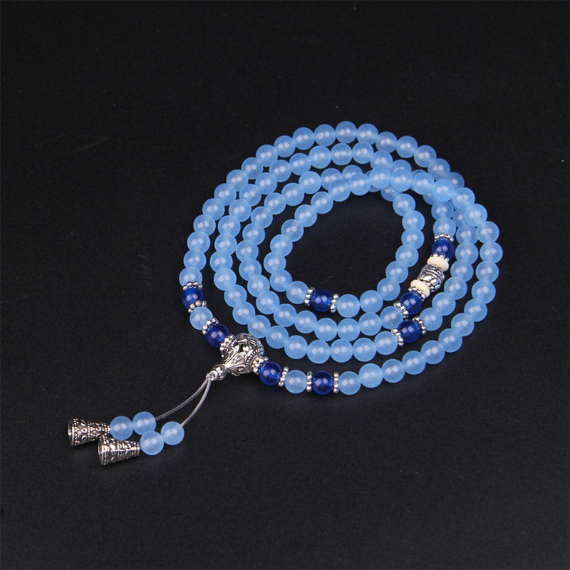 108 Perlen Blaues Kristall-Heilarmband Mala