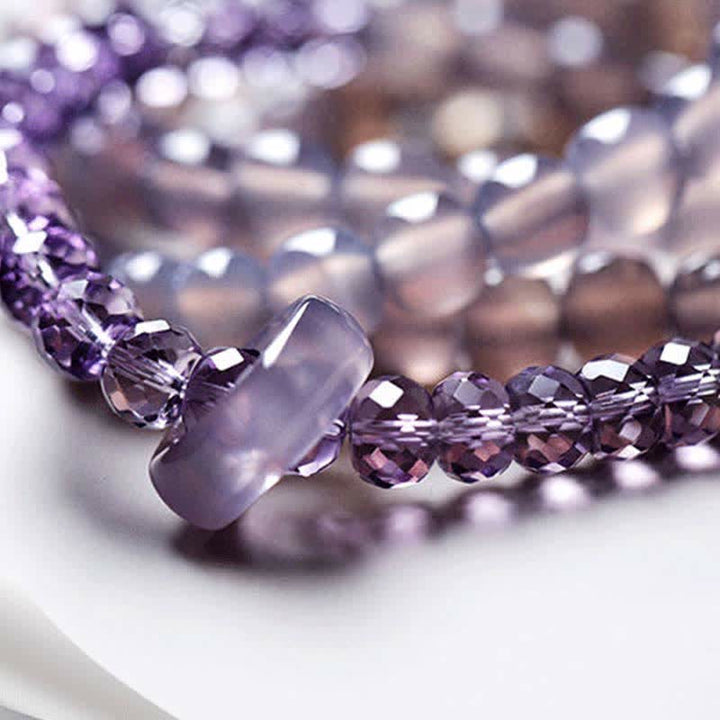 Natürliches Amethyst-Kristall-Meditations-Heilarmband