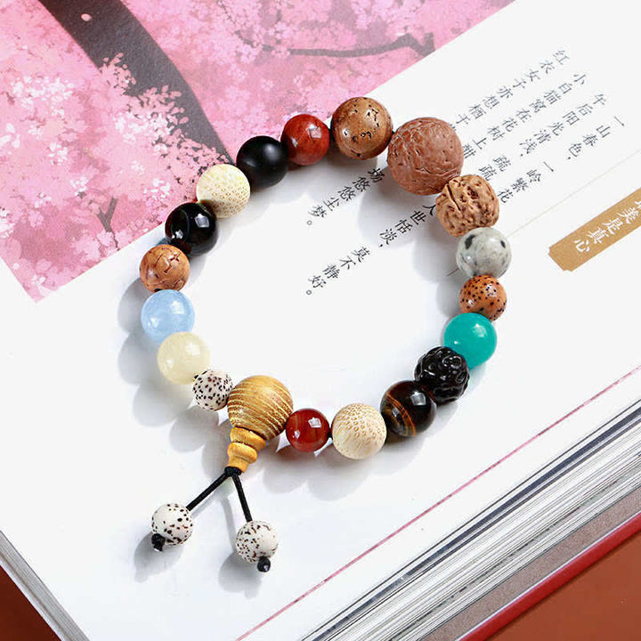 Buddha Stones Bodhi Samen Achat Weisheit Harmonie Handgelenk Mala Armband