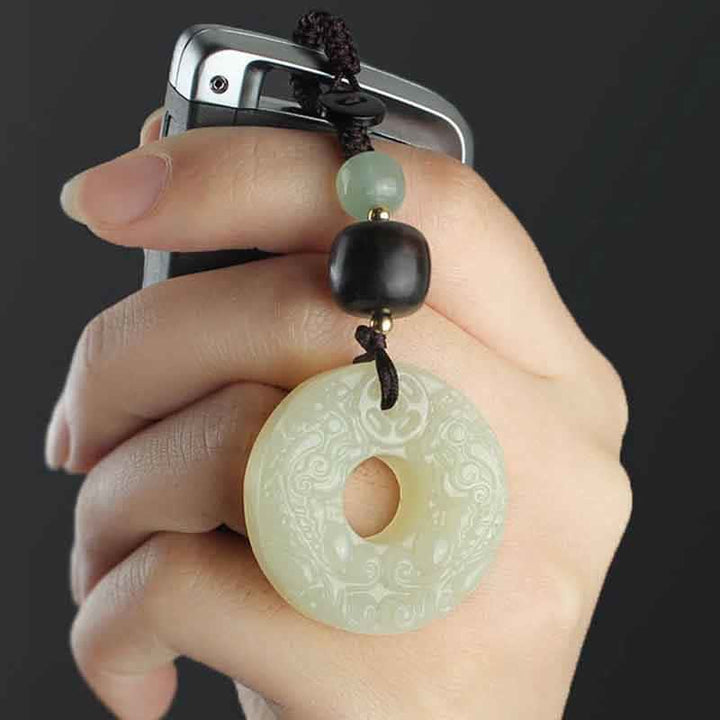 Buddha Stones PiXiu Jade Peace Buckle Fülle Reichtum Schlüsselanhänger