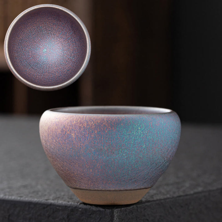 Buddha Stones Vintage Lila Regenbogen Chinesischer Jianzhan Ofenwechsel Porzellan Teetasse Kung Fu Teetasse
