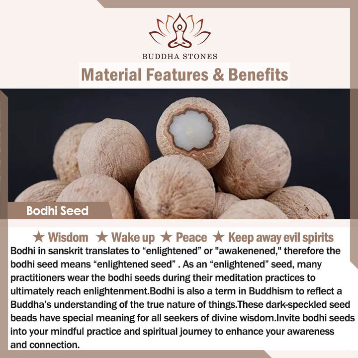 Buddha Stones Weiß Bodhi Seed Mala 108 Perlen Glücksarmband