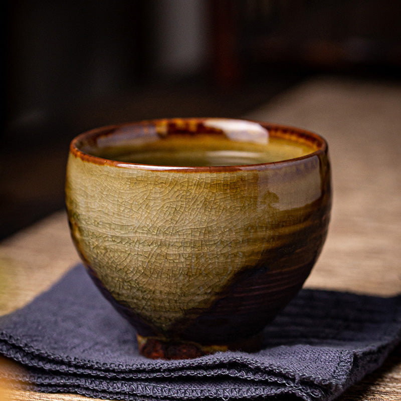 Buddha Stones Retro Brown Kiln Change Keramik Teetasse Kung Fu Teetasse