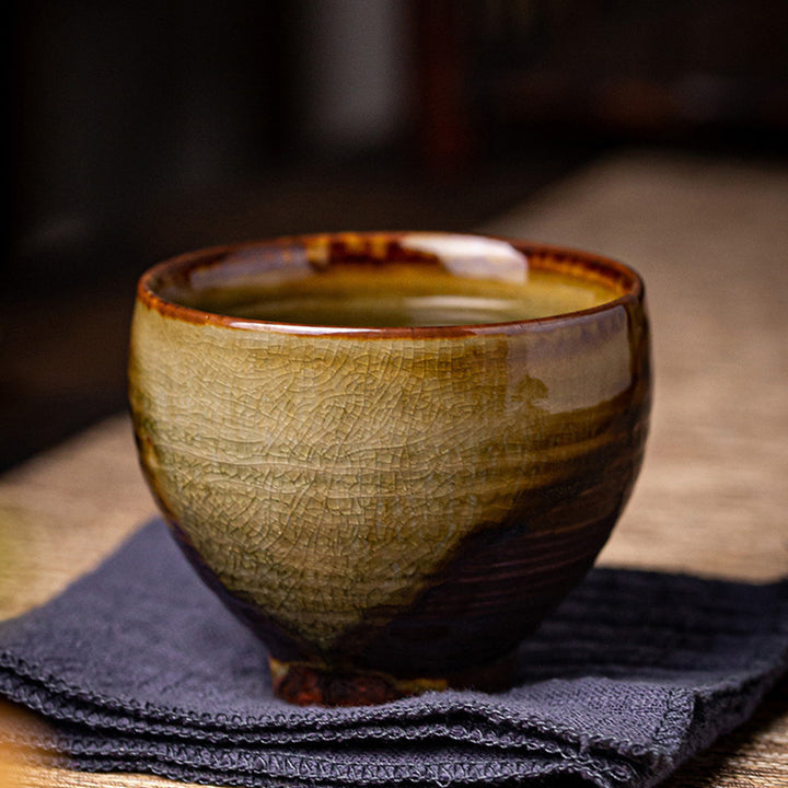 Buddha Stones Retro Brown Kiln Change Keramik Teetasse Kung Fu Teetasse