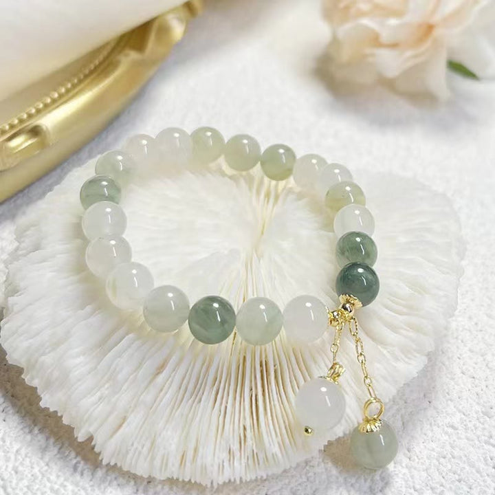 Buddha Stones, natürlicher Farbverlauf, Jade, Fülle, Glücksperlen-Charm-Armband