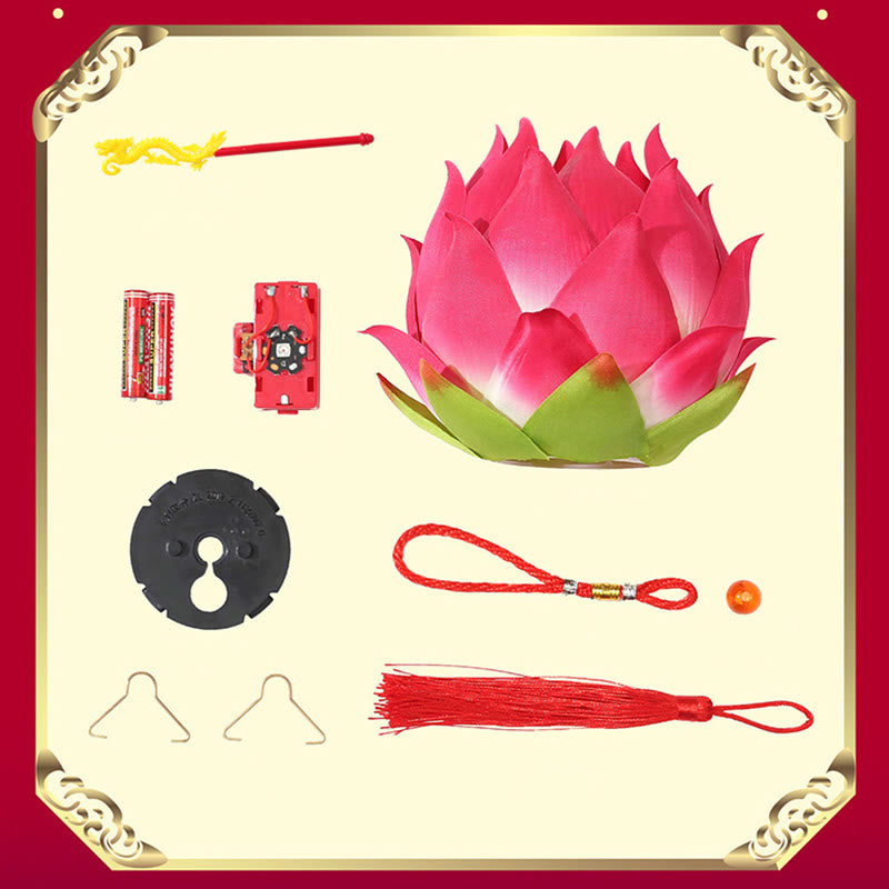 Buddha Stones zum Selbermachen, Lotusblume, Drachenlaterne, Quaste, Lampendekoration