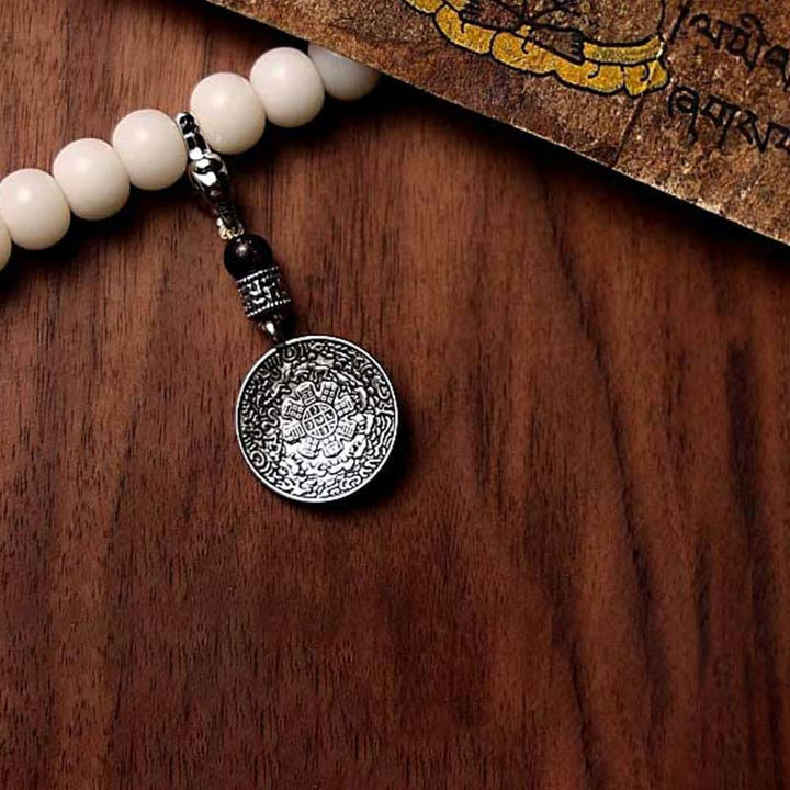 Buddha Stones Tibet 108 Mala Perlen Bodhi Seed Bagua Vajra Dzi Bead Grauer Achat Reichtum Armband