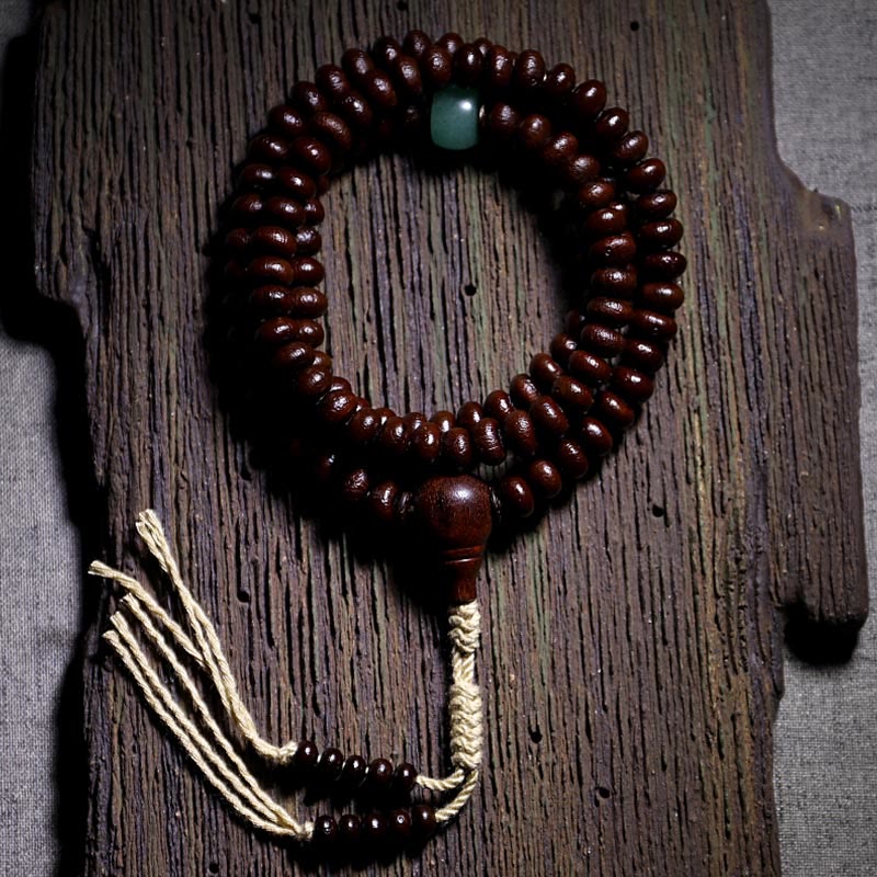 Buddha Stones Natural Tibet 108 Mala Perlen Lila Bodhi Samen Dreiäugige Dzi Perle Kupfer Dorje Harmonie Armband