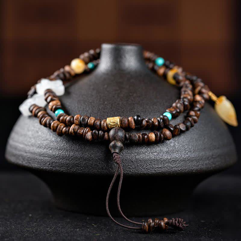 Buddha Stones 108 Mala Perlen 925 Sterling Silber Brunei Agarwood Red Achat PiXiu Hetian Jade Peace Strength Armband