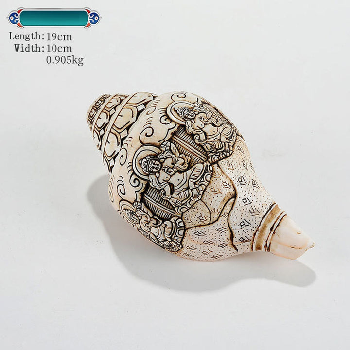 Tibetische handgemachte gravierte Shankha Buddha Avalokitesvara Conch Shell Reichtum Dekoration