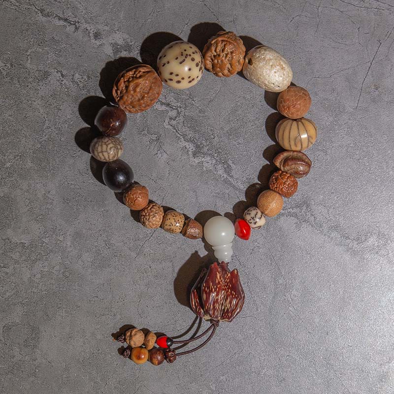 Buddha Stones 108 Mala Perlen Bodhi Samen Glück Reichtum Armband Handgelenk Mala