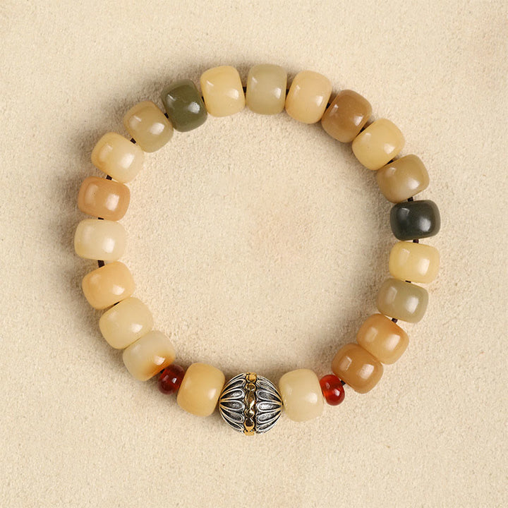 Buddha Stones Natürliches Bodhi-Samen-Armband „Der Herr des Leichenwaldes Om Mani Padme Hum Weisheit“.