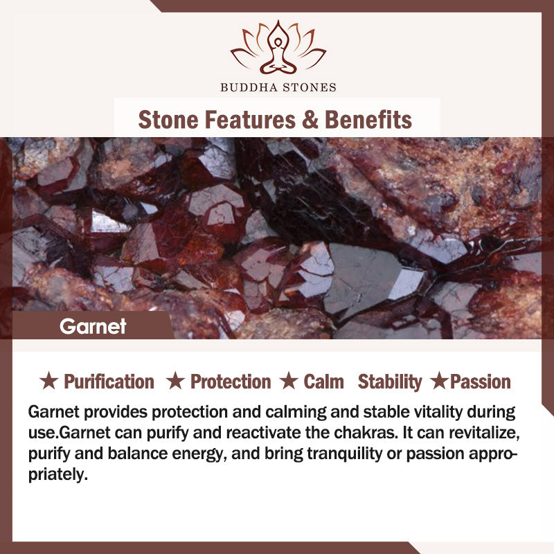 Buddha Stones Natürliches Granat-Goldperlen-Stabilitätsarmband