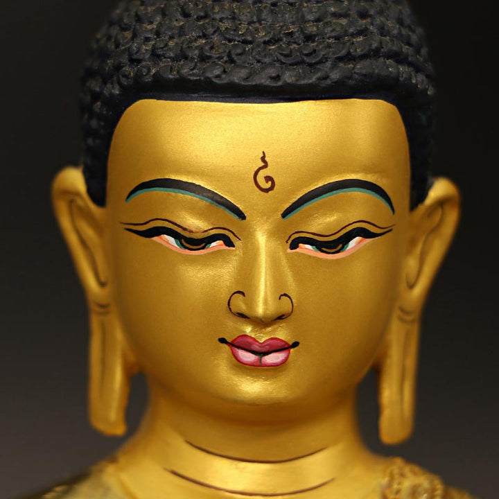Buddha Shakyamuni Medizin Buddha Mitgefühl Kupfer vergoldet Statue Dekoration