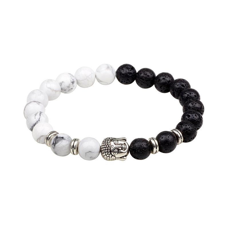 Glücksarmband aus natürlichem schwarzen Onyx von Buddha Stones