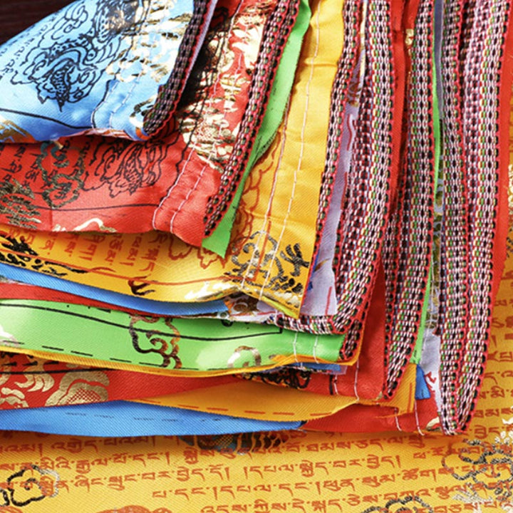 Tibetische 5 Farben Windpferd Segen Drachenmuster Outdoor 20 Stück Gebetsfahnen Dekoration