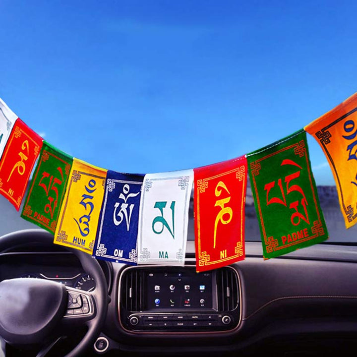 Tibetischer Segen Windpferd Om Mani Padme Hum Outdoor Auto Gebetsfahne Dekoration