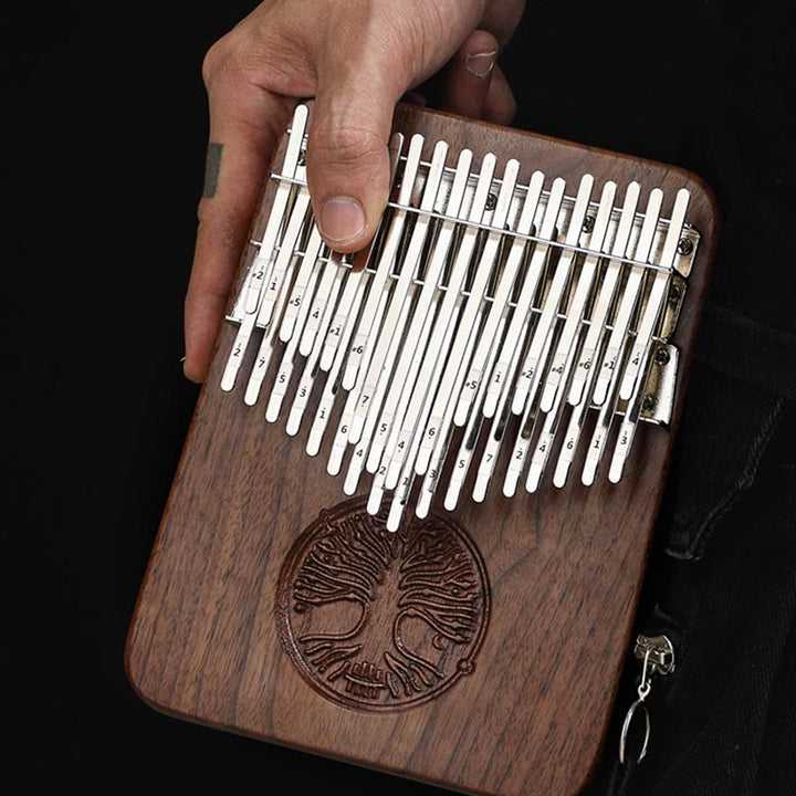 Kalimba 34 Tasten Daumenklavier Baum des Lebens Design Tragbares Finger-Marimba-Klavier