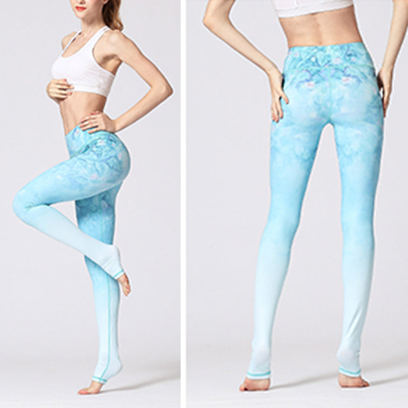 Buddha Stones Lotusblume Blumendruck Design Hose Sport Fitness Yoga Leggings Damen Yogahose