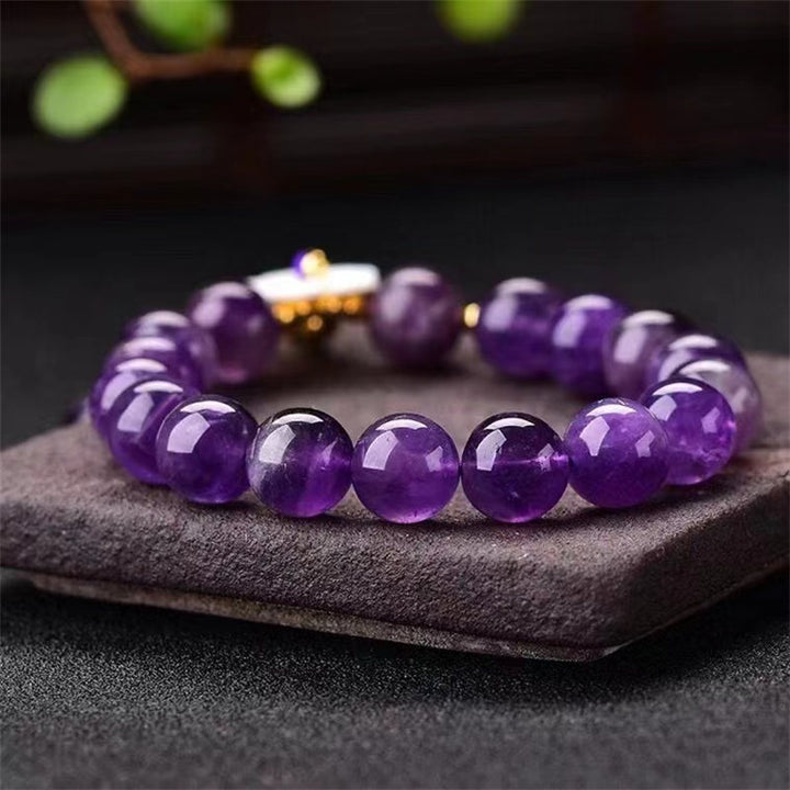 Armband mit Buddha Stonesn, natürlicher Amethyst-Kristallblume, spirituelle Heilung