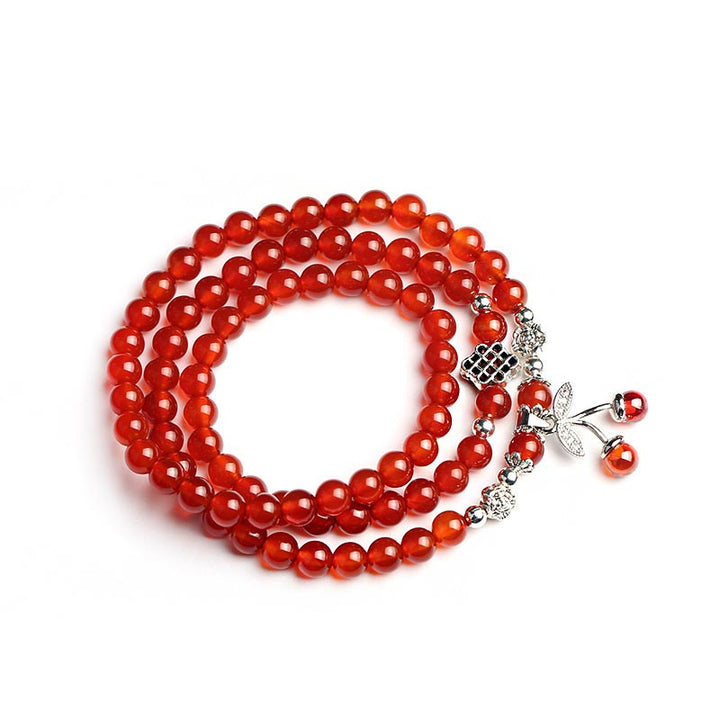 Natürliche rote Achat-Perlen-Segen-Armband-Halskette