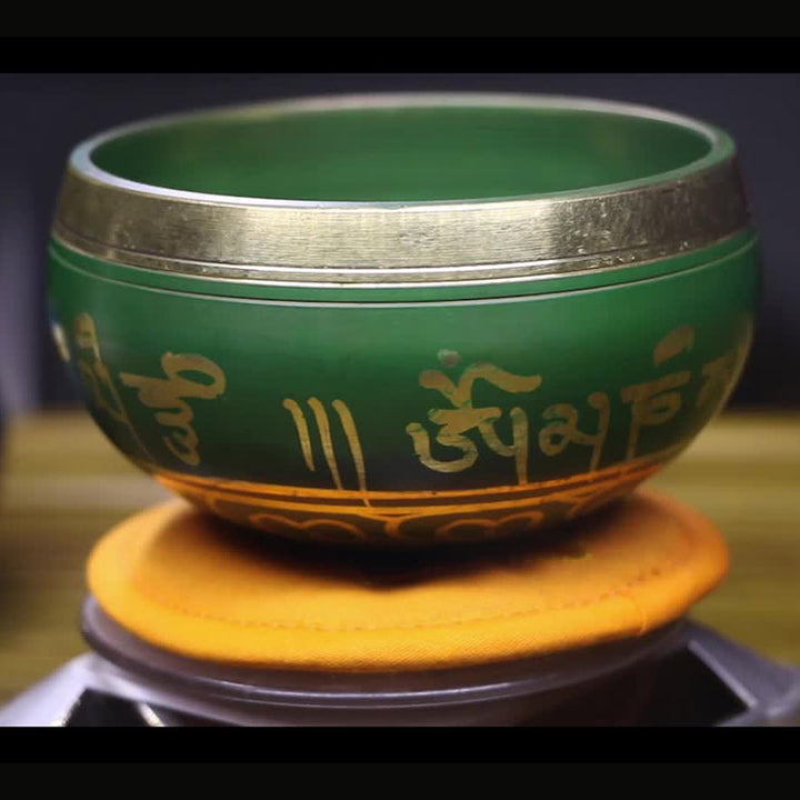 Buddha Stones Tibetische Meditations-Klangschale, handgefertigt, für Heilung und Achtsamkeit, Unterstützung, Schutz, Klangschalen-Set