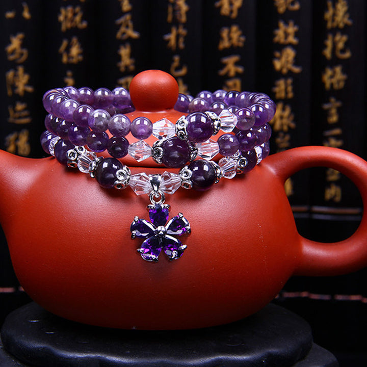 Buddha Stones Tibetisches Amethyst-Segen-Armband