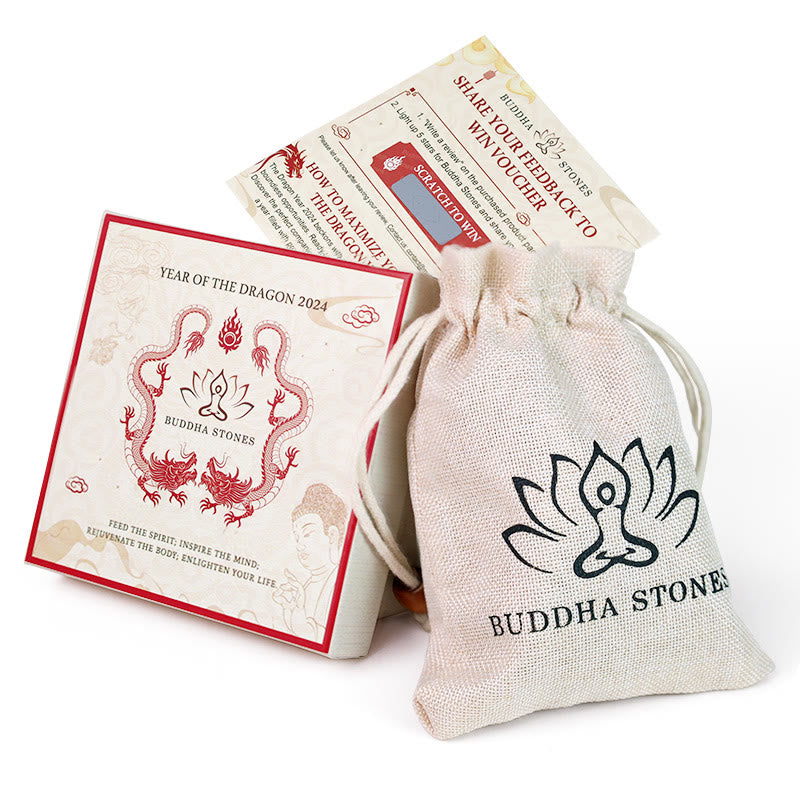 Buddha Stones 925 Sterling Silber Jahr des Drachen Glücksverheißendes Schutzpaket