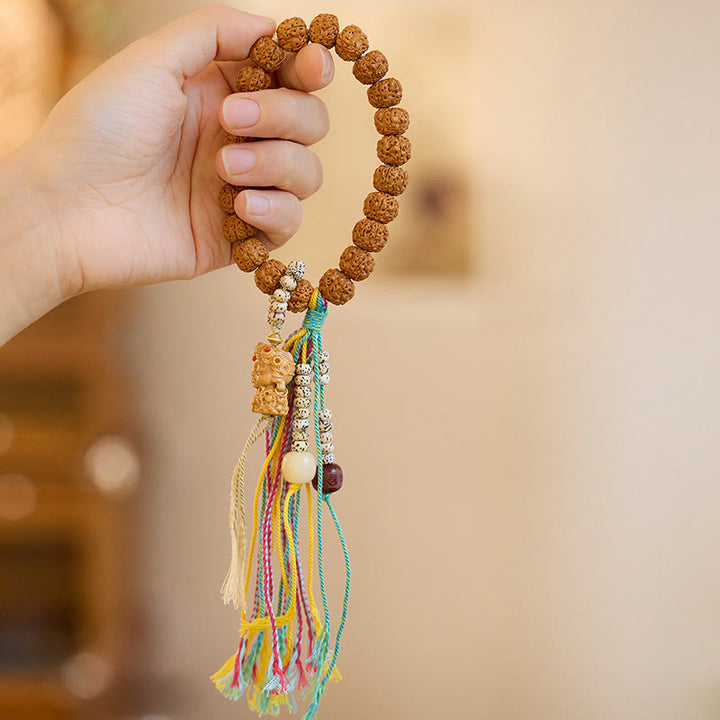 Buddha Stones Tibet Rudraksha Bodhi Samen Amulett Reichtum Glück Armband