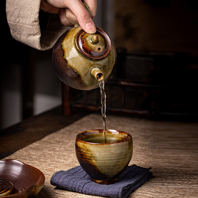 Buddha Stones Retro Brown Kiln Change Keramik Teetasse Kung Fu Teetasse