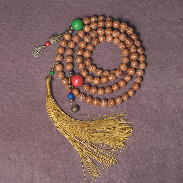 108 Mala Perlen Bodhi Seed Wisdom Peace Quastenarmband