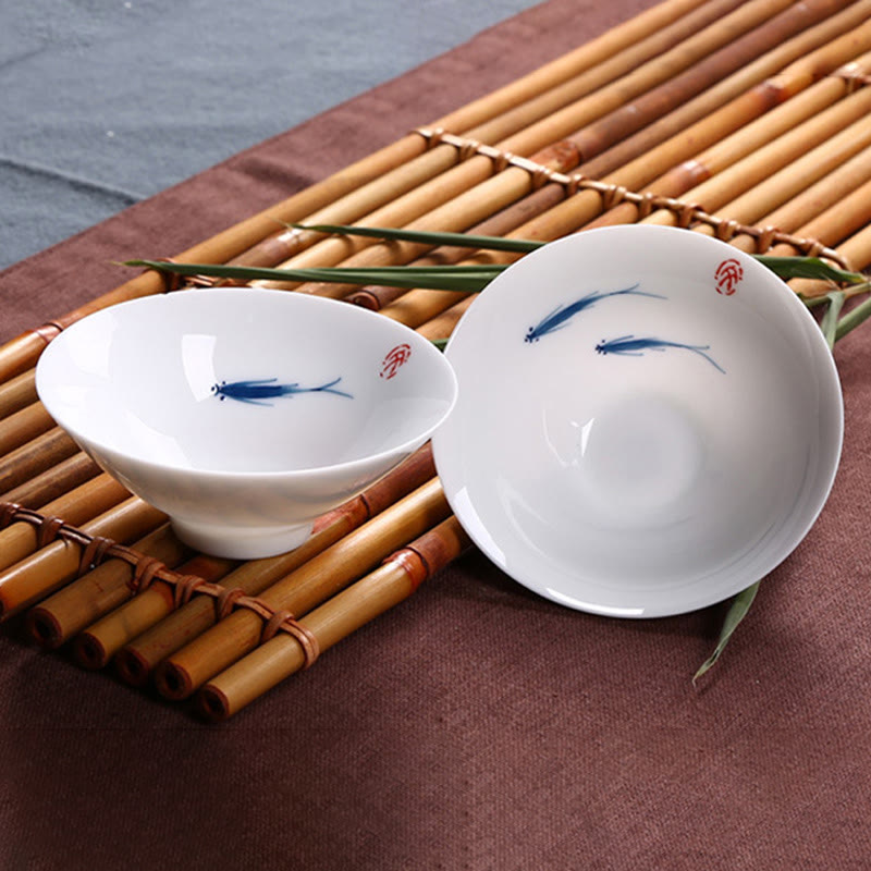 Buddha Stones Jingdezhen blaue und Weiß Porzellan-Koi-Fisch-Teetasse aus Keramik, Kung-Fu-Teetassen