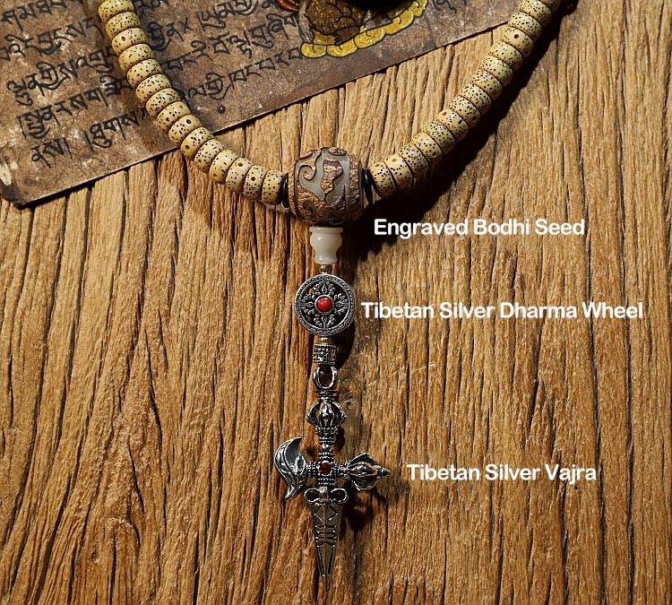 Buddha Stones Tibet 108 Mala Perlen Bodhi Samen Kreuz Vajra Dharma Rad PiXiu Reichtum Armband