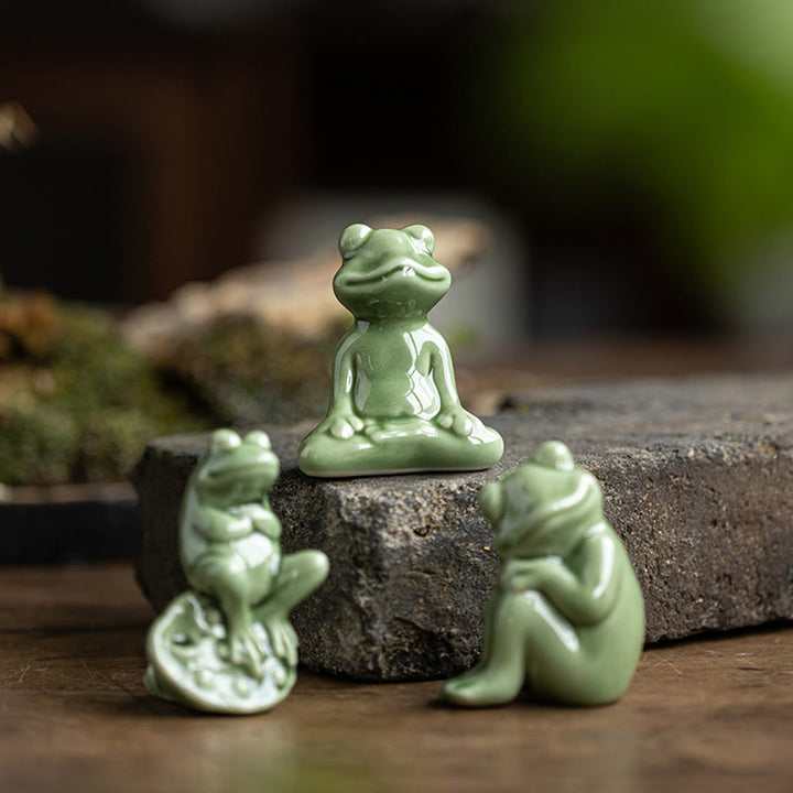 Buddha Stones, Mini, klein, Meditation, Lotus, ruhender Frosch, Keramik, Reichtum, Glück, Zuhause, Tee, Haustier, Figur, Dekoration