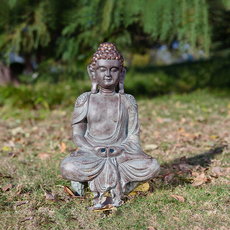 Meditierender Zen-Buddha-Gelassenheitsharz-Statuenfigur, Heimdekoration