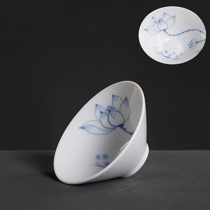 Buddha Stones Vintage Pflaume Orchidee Bambus Chrysantheme Lotus Koi Fisch Keramik Teetasse Kung Fu Teetassen