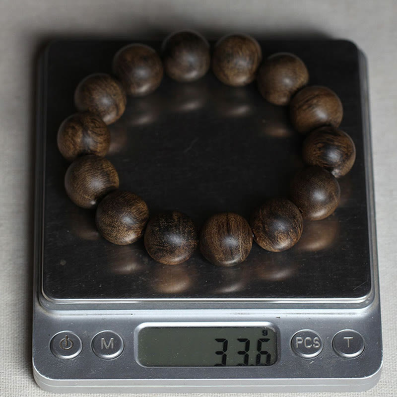 Buddha Stones Nine Points Sinking Water Vietnam Hoi An Agarwood Peace Strength Armband