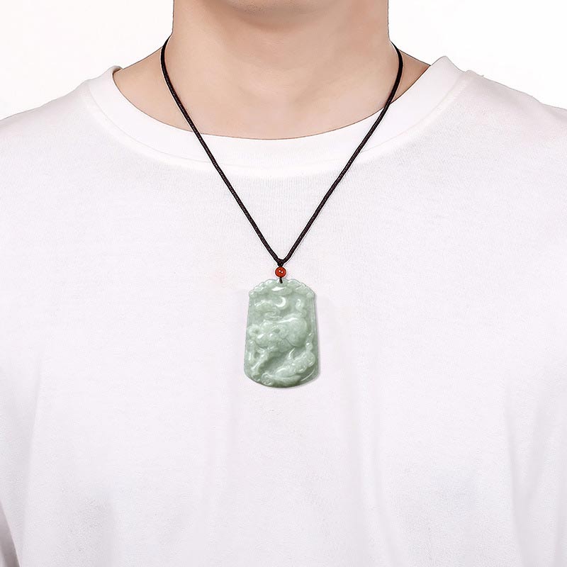 Buddha Stones, natürliche Jade, 12 chinesische Sternzeichen, Fülle, Amulett-Anhänger-Halskette