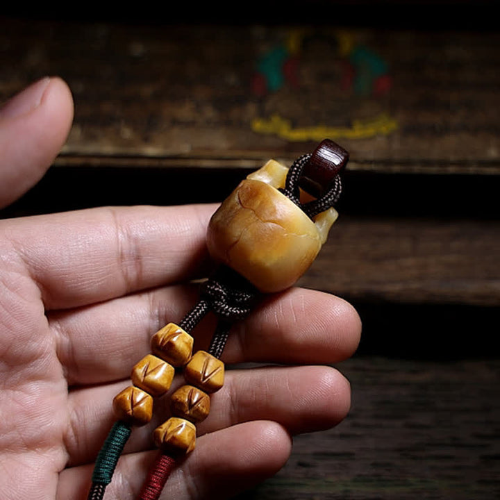 Buddha Stones tibetischer Kamelknochenschädel, der Herr der Leiche, Waldschutz-Halskettenanhänger