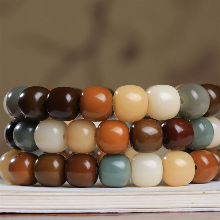 Mehrfarbiges Bodhi-Samen-Armband mit Buddha Stonesn hält böse Geister fern