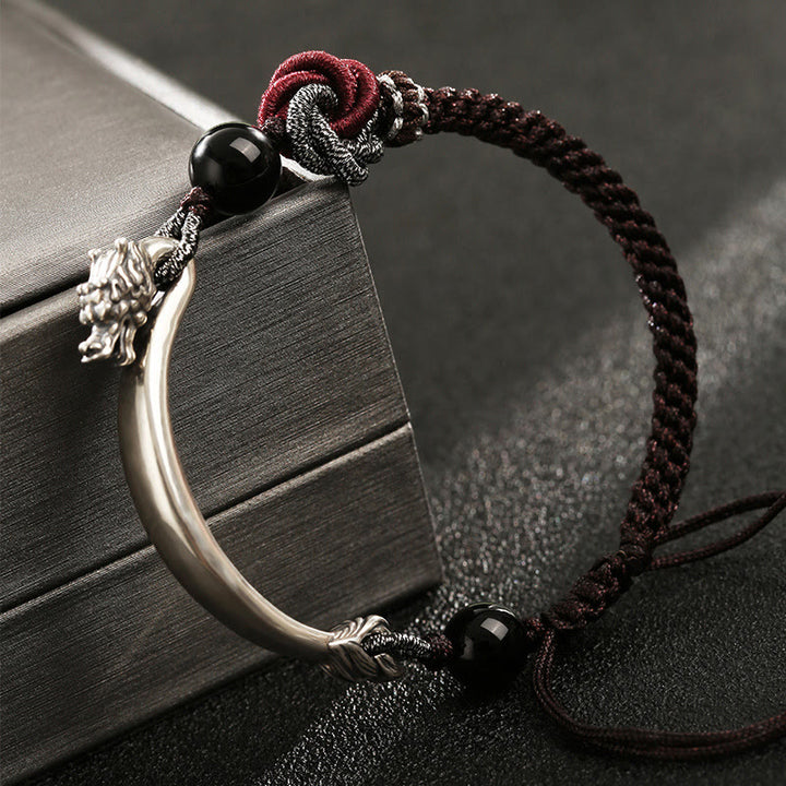 Handgefertigtes geflochtenes Armband aus 925er-Sterlingsilber mit Buddha Stonesn