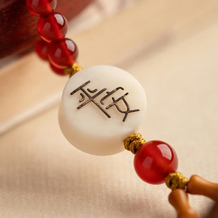 Buddha Stones, tibetisches kleines Blatt, rotes Sandelholz, Ebenholz, Friedensschloss, Glücksschutz, Auto-Hängedekoration