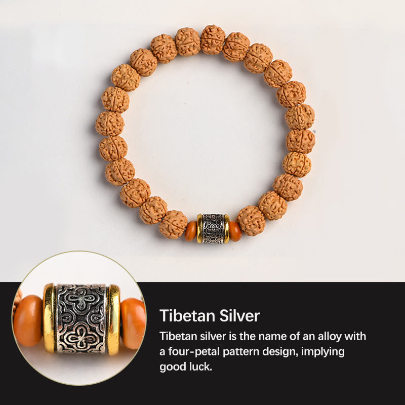 Armband mit Buddha Stonesn, Tibet, Rudraksha, Bodhi, Samen, Reichtum, Glücksverheißung