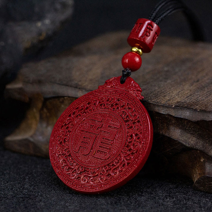 ❗❗❗Ein Flash-Sale – Buddha Stones, Jahr des Drachens, natürlicher Zinnober-Drachenschutz-Halskettenanhänger